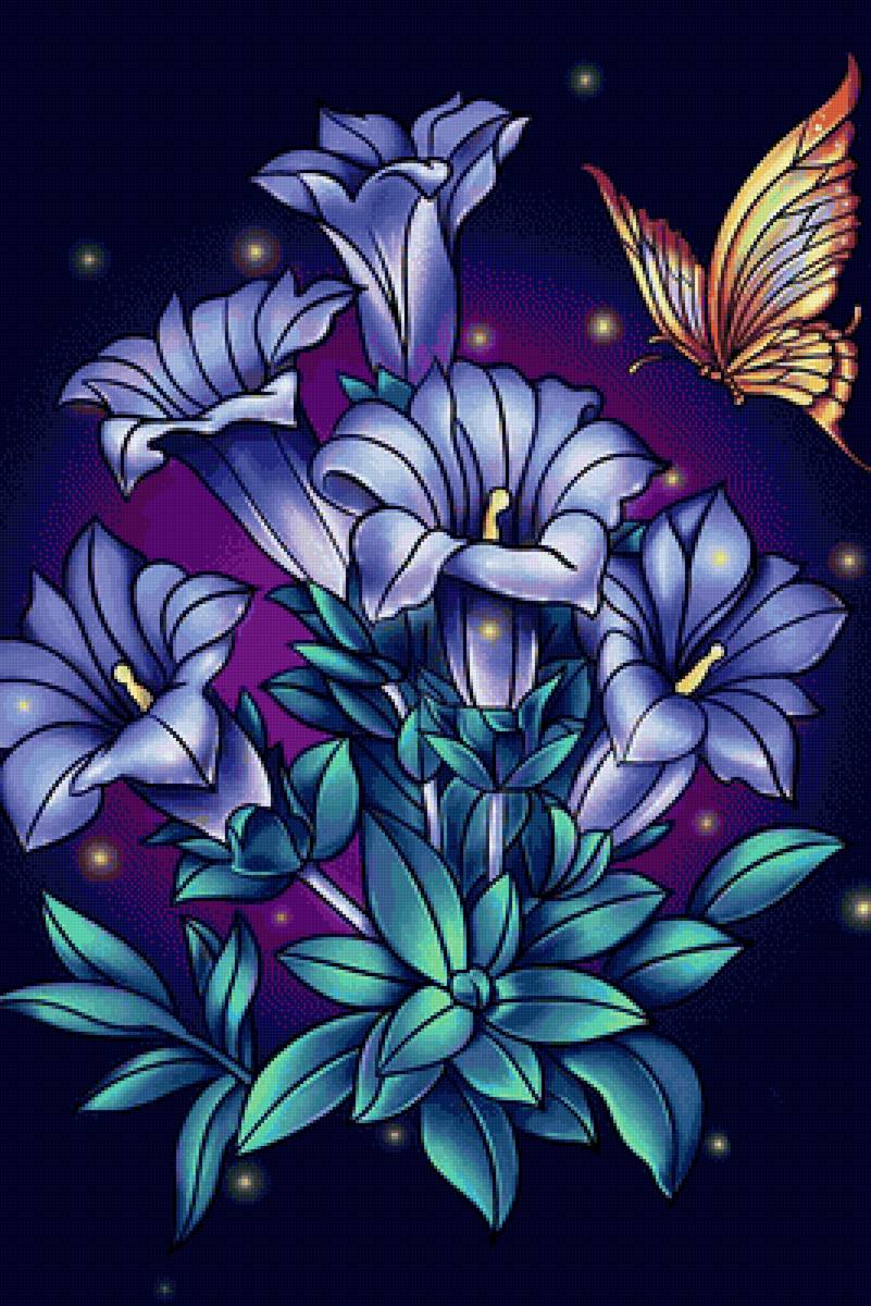 Бабочка с цветами - предпросмотр