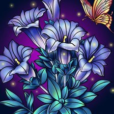 Бабочка с цветами