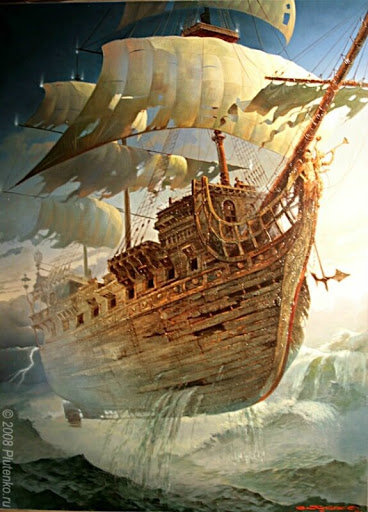 летучий голландец худ. ст. плутенко - корабль, море - оригинал