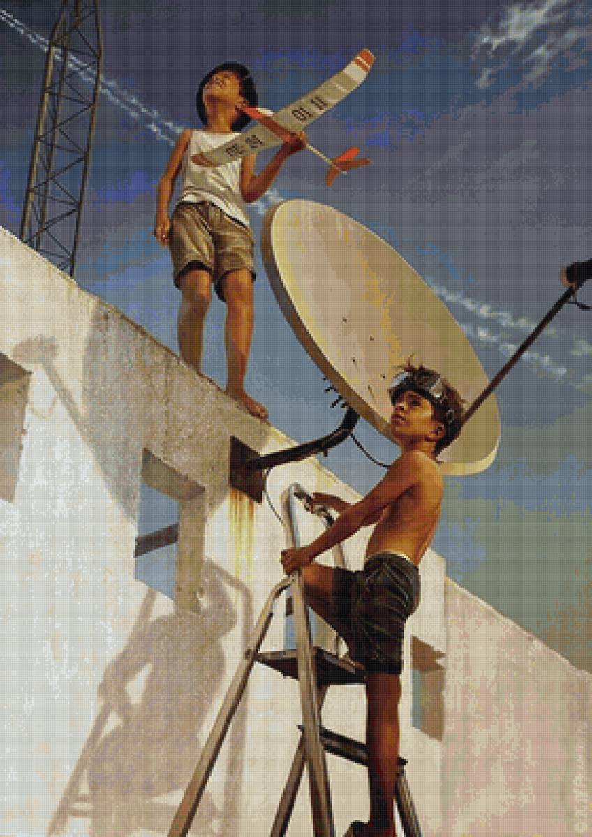 самолет худ. ст.плутенко - дети - предпросмотр