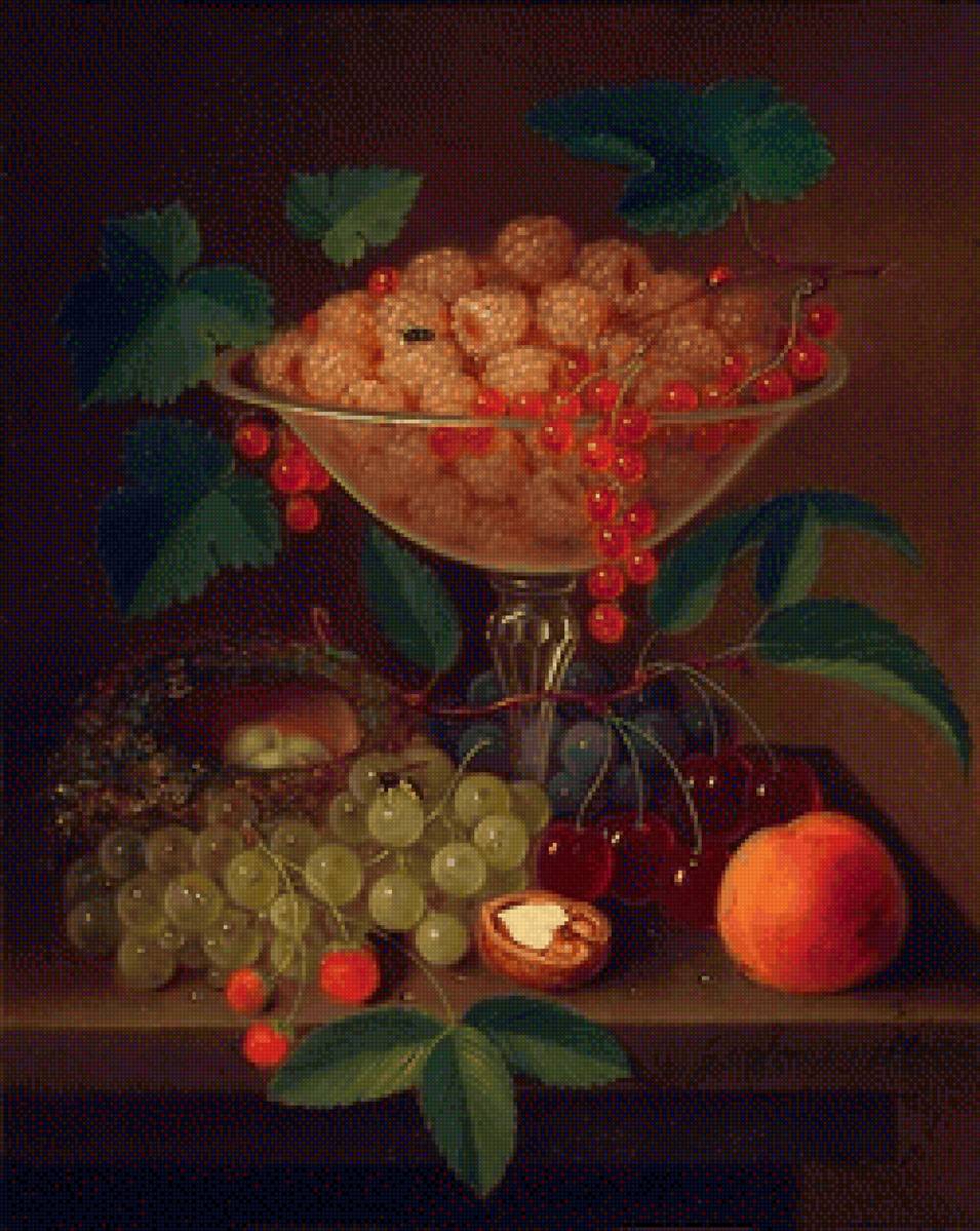 GEORGE E. FORSTER - виноград, натюрморт, малина, картина, ягоды - предпросмотр