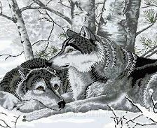 Оригинал схемы вышивки «пара волков» (№2295770)