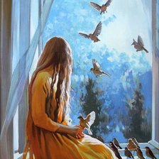 Схема вышивки «девушка»