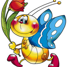 Схема вышивки «БАБОЧКА С ЦВЕТКОМ»