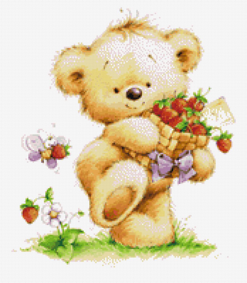 Открытка с днем рождения с медведем. Мишки Марины Федотовой картинки. Мишка рисунок. Красивый Медвежонок с цветами. Мишка с цветами.