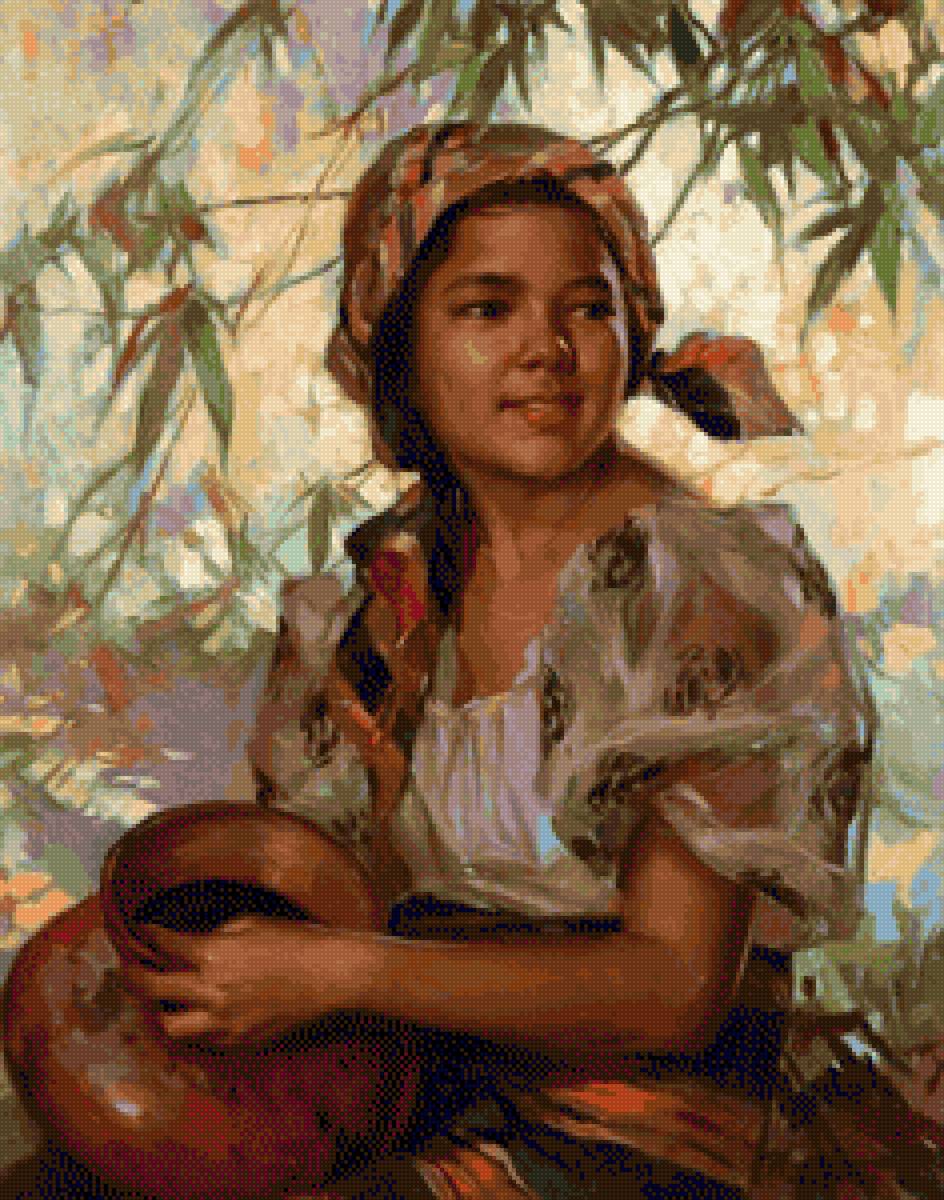 1936 Girl with a Jar - amorsolo, lady - предпросмотр