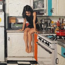 девушка на кухне