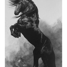 Оригинал схемы вышивки «Черный конь» (№2298800)