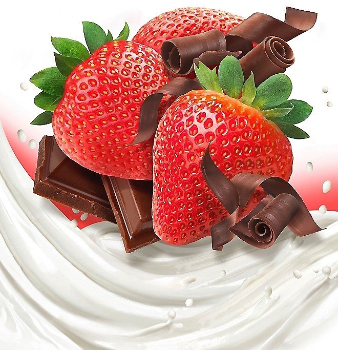 Клубника с шоколадом - сливки, клубника, шоколад - оригинал