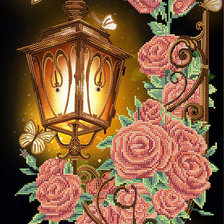 Схема вышивки «Фонарь в цветах»