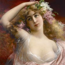 девушка с цветами