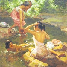 Схема вышивки «1953 Ladies on the Stream»