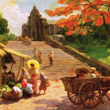 Схема вышивки «1953 Sunday Morning in the Poblacion»