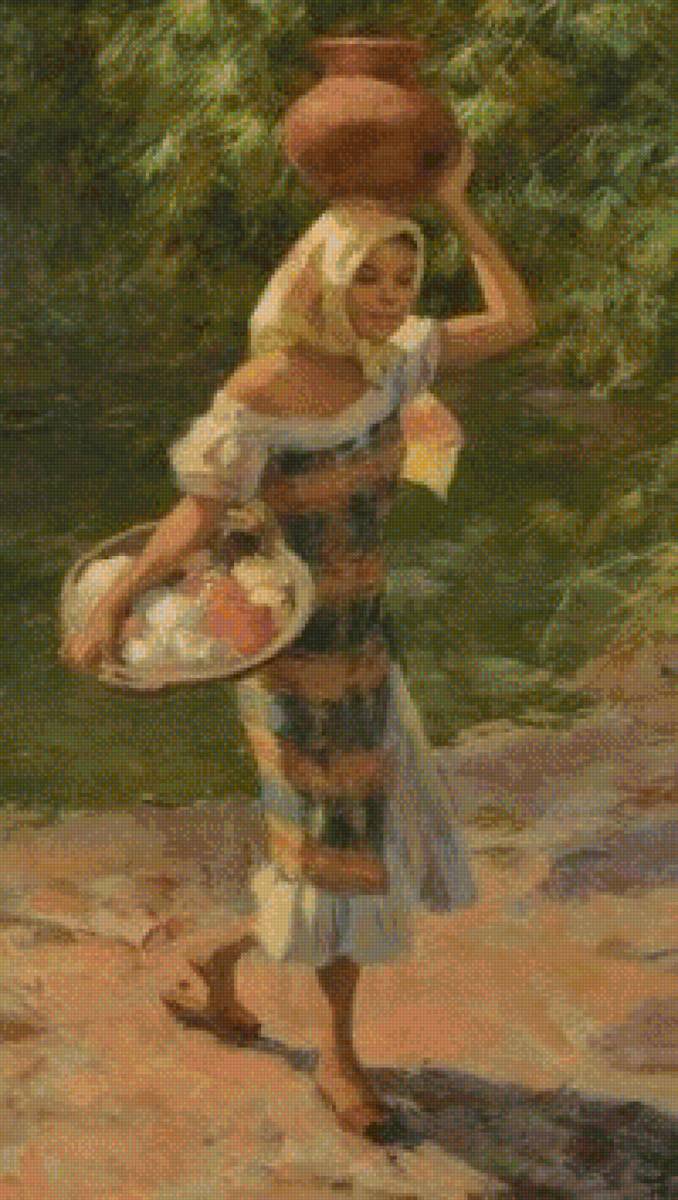 1953 Lady with Jar - lady, amorsolo - предпросмотр