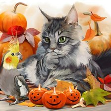 Схема вышивки «кот»