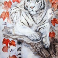 Оригинал схемы вышивки «Белый тигр» (№2300201)