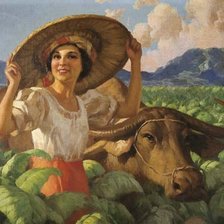 Схема вышивки «1940 Woman in Tobacco Field»