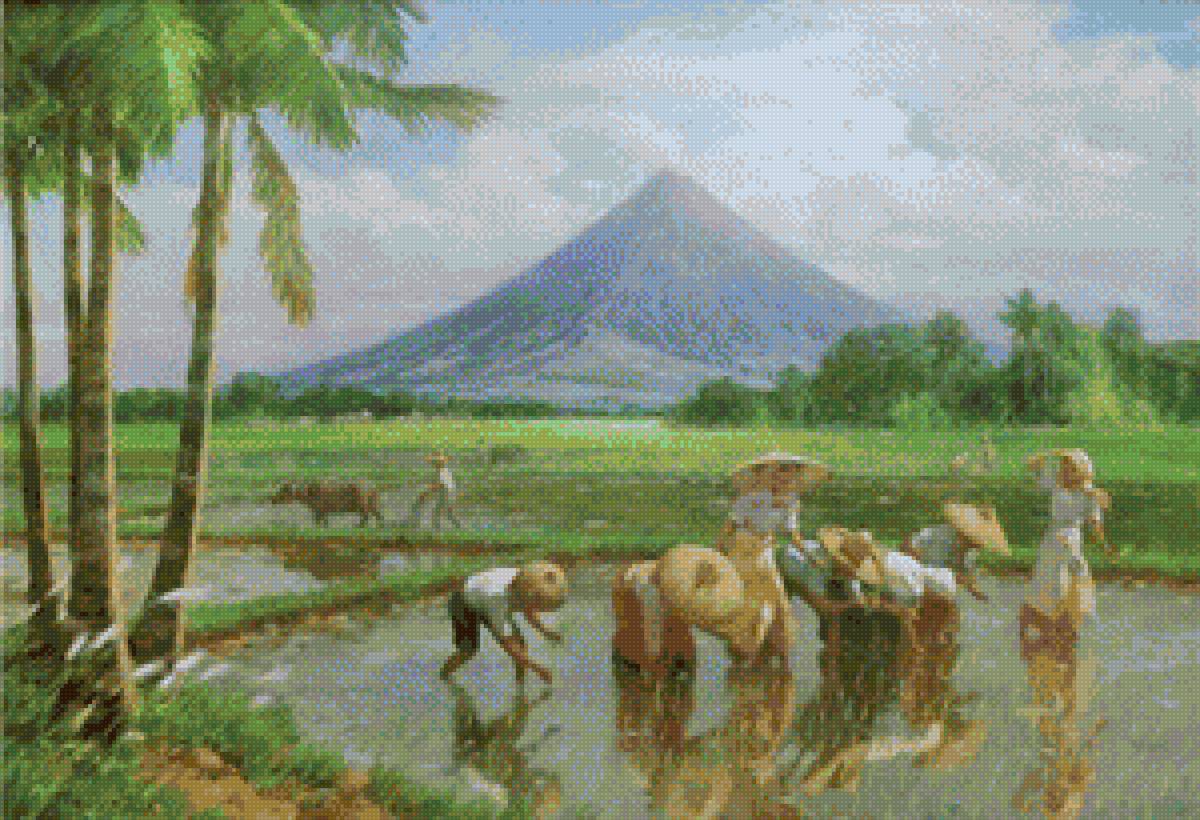 1949 Rice Planting - painting, amorsolo - предпросмотр