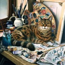 Схема вышивки «кот»