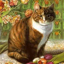 Схема вышивки «кот»