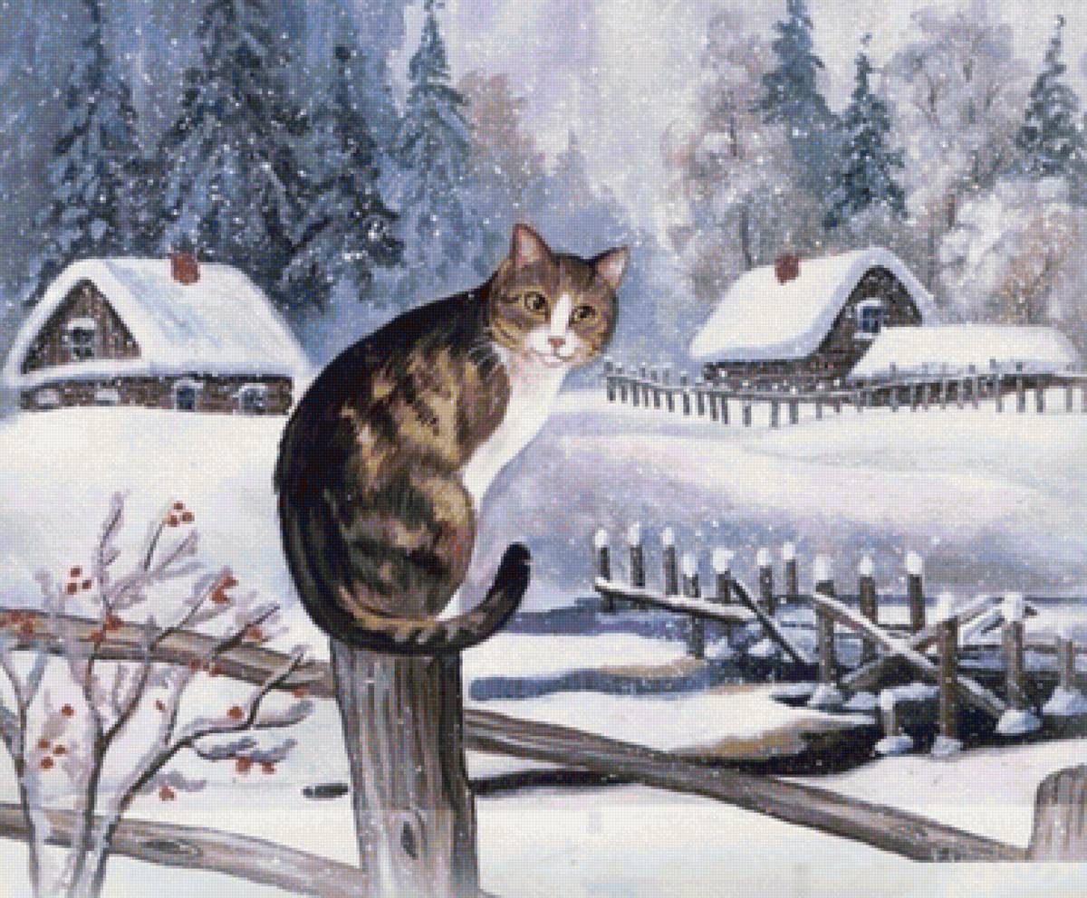 Зимние коты Татьяны Родионовой