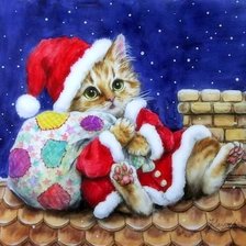 Схема вышивки «кот»