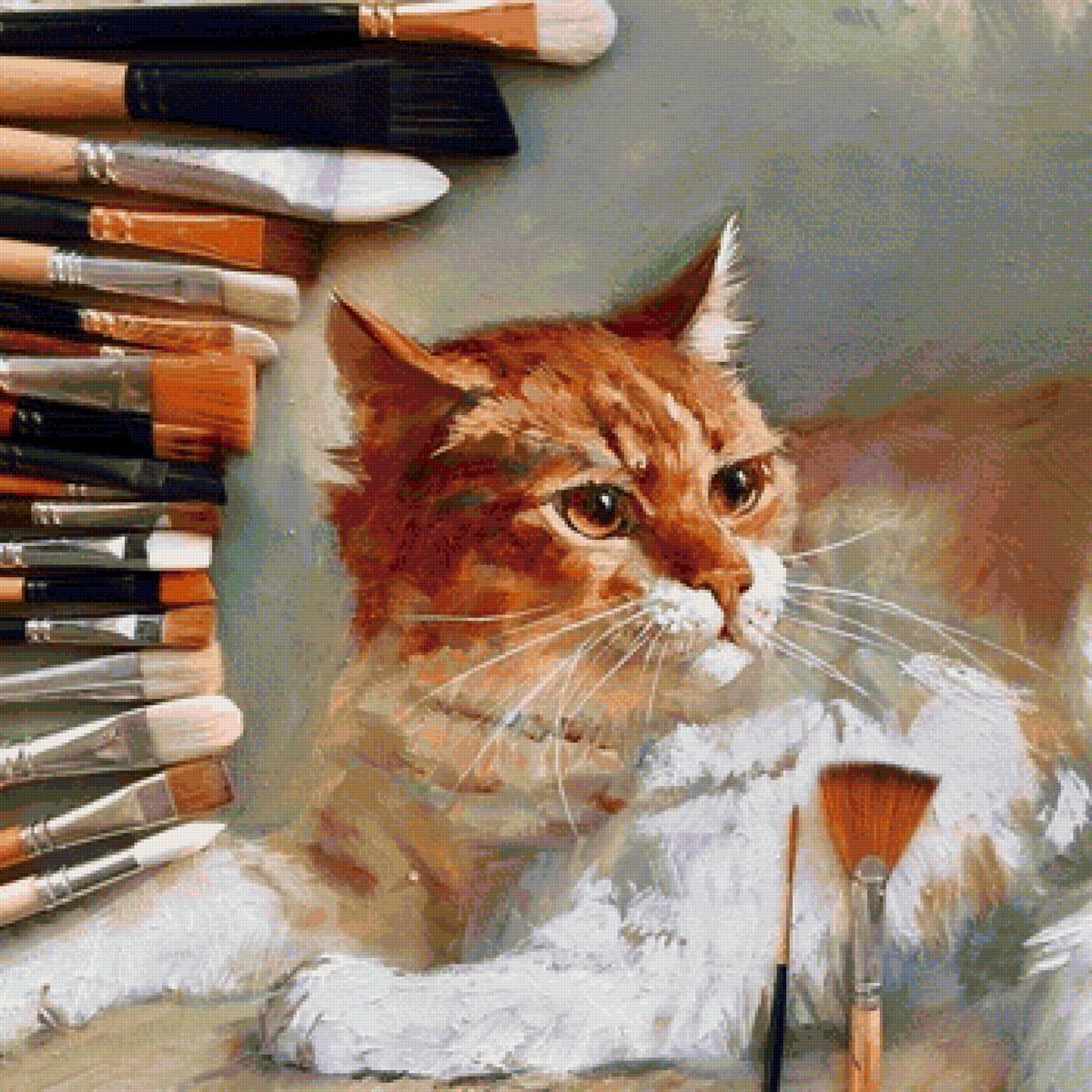 кот - животные, кот, портрет - предпросмотр