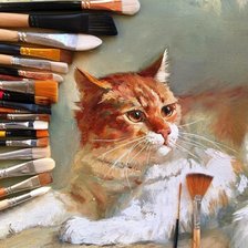 Схема вышивки «кот»