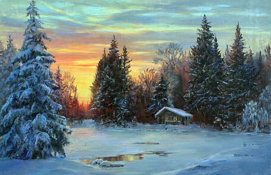 вечер - зима - оригинал