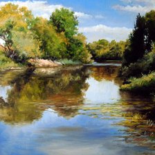 Схема вышивки «река, лес, полдень»