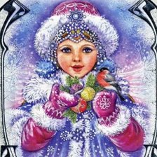 Оригинал схемы вышивки «Снегурочка, новый год, сказка, зима» (№2303519)