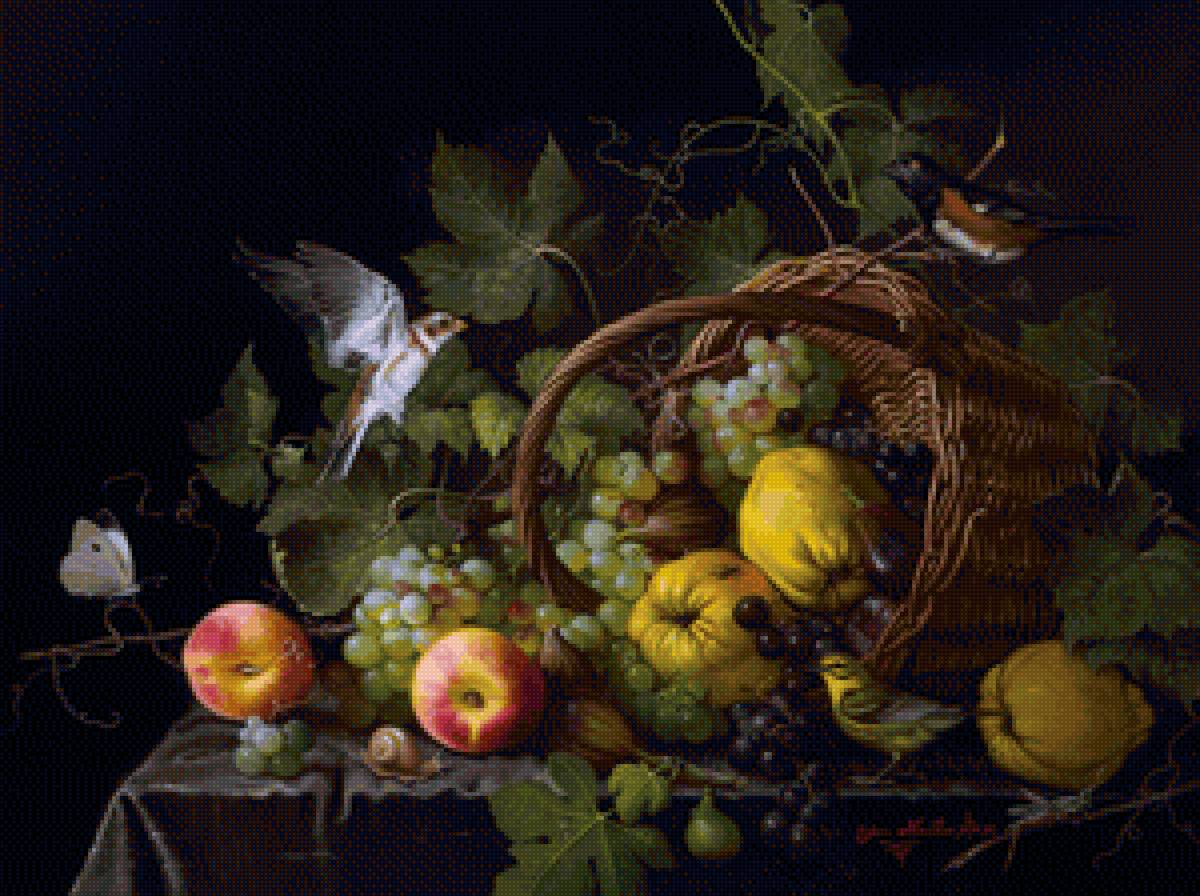 Я Мовчан - картина, цветы, натюрморт, птицы - предпросмотр