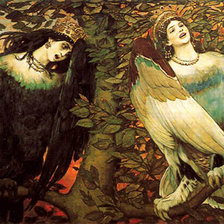 Схема вышивки ««Песнь радости и печали» (Сирин и Алконост).  Васнецов Виктор»