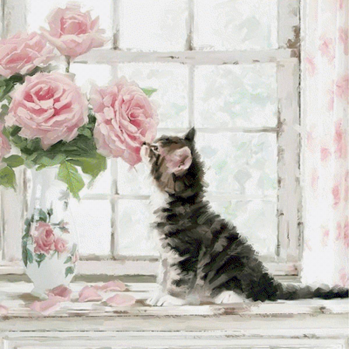 buenos dias - rosas, romantico - предпросмотр