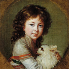 Схема вышивки «Девочка с собачкой»