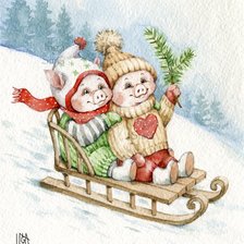 Схема вышивки «САНКИ 2»