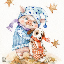 Схема вышивки «С  ДРУГОМ»