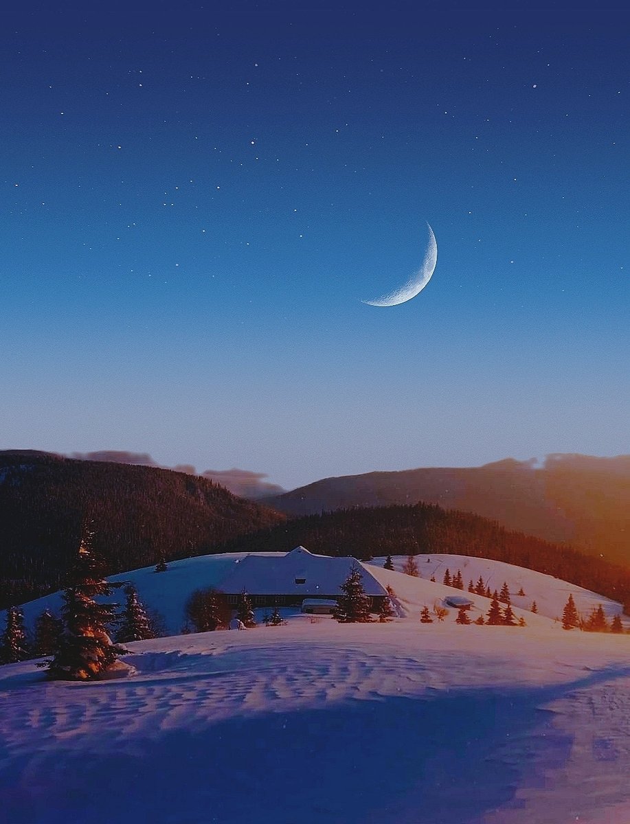 Пожежевська - карпаты, ночь, вечер, горы, зима - оригинал