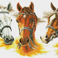 Оригинал схемы вышивки «Three Horses» (№2308583)
