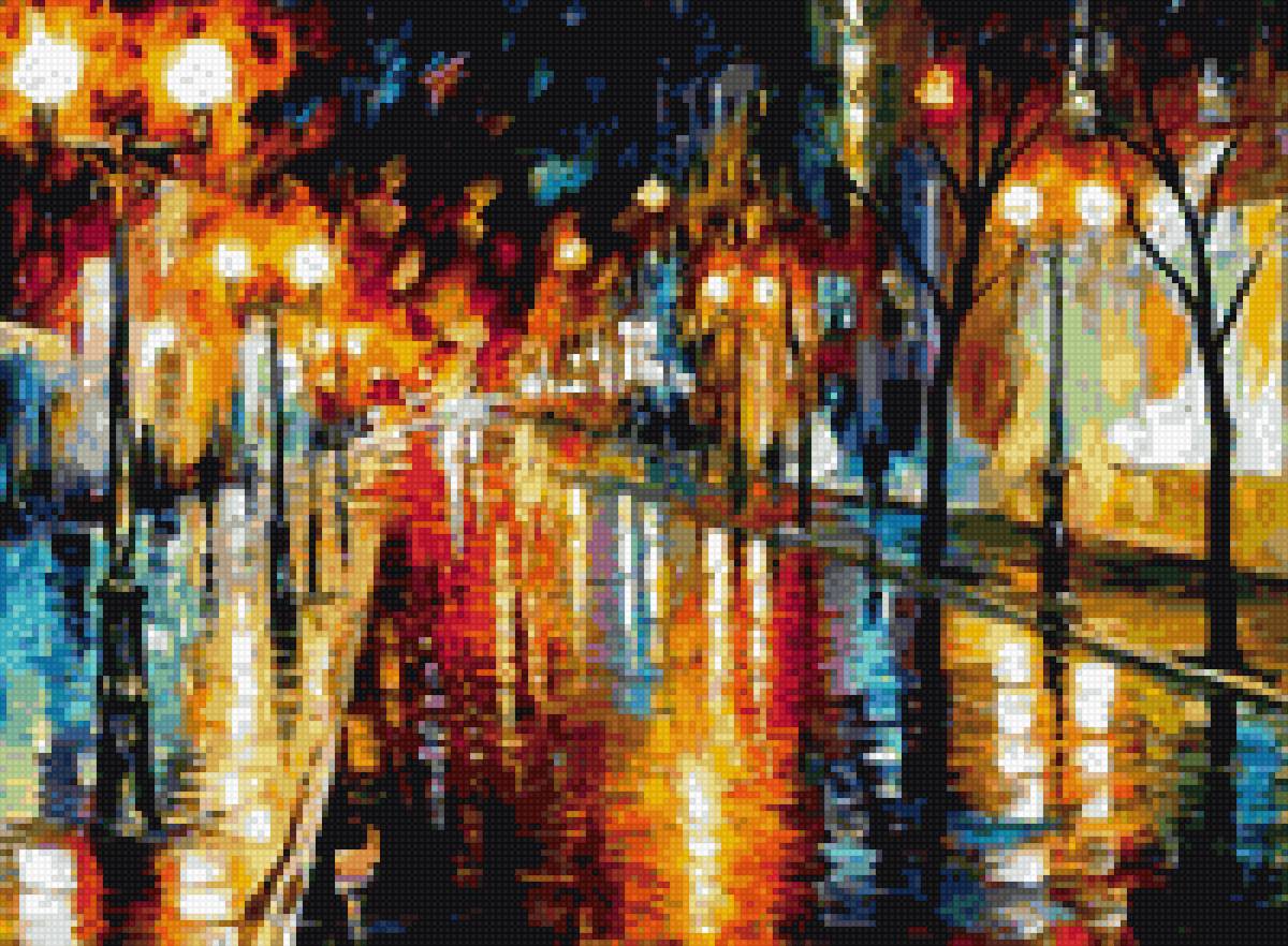 Вечер - вечер, цвета, картина - предпросмотр