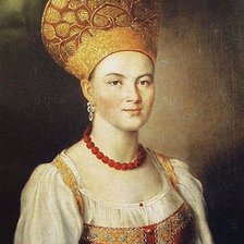 Схема вышивки «Девушка в кокошнике»