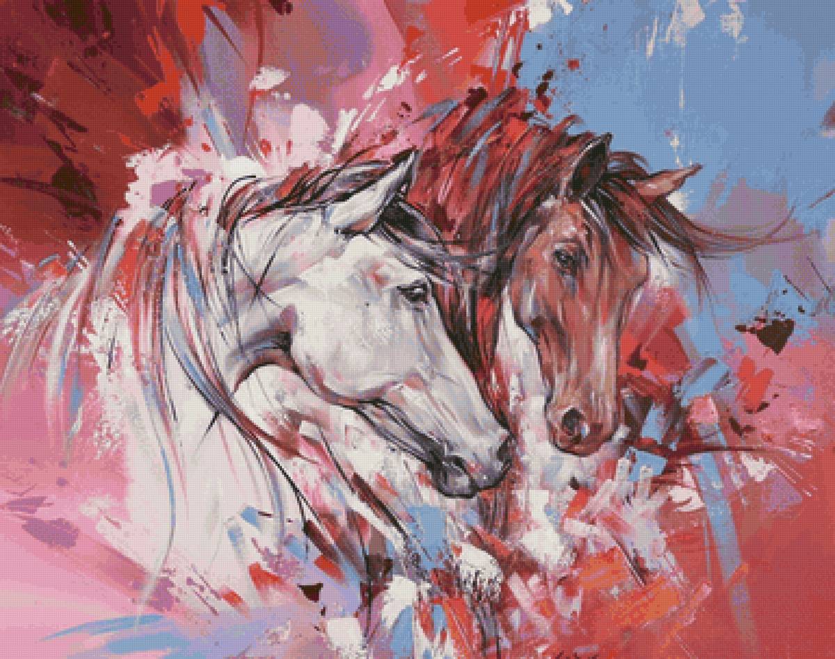 Cavalos. - pintura. - предпросмотр