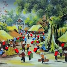 Схема вышивки «Phiên chợ quê»