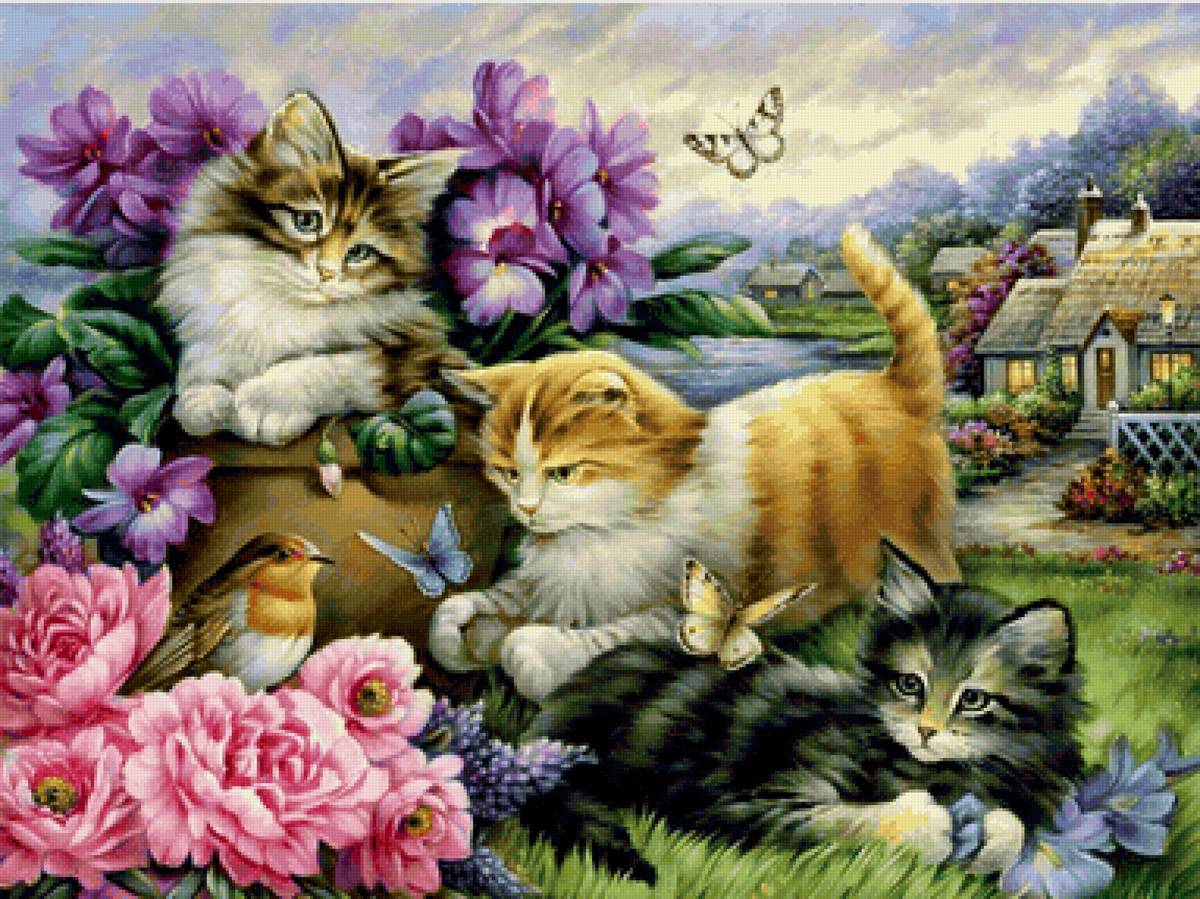 Gatinhos. - animais.flores casas .pássaro. - предпросмотр