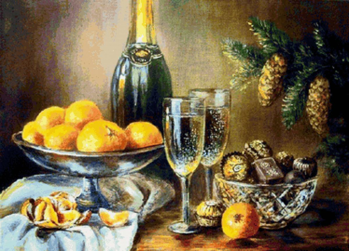 Ощущение праздника - шампанское, праздник, новый год, конфеты - предпросмотр