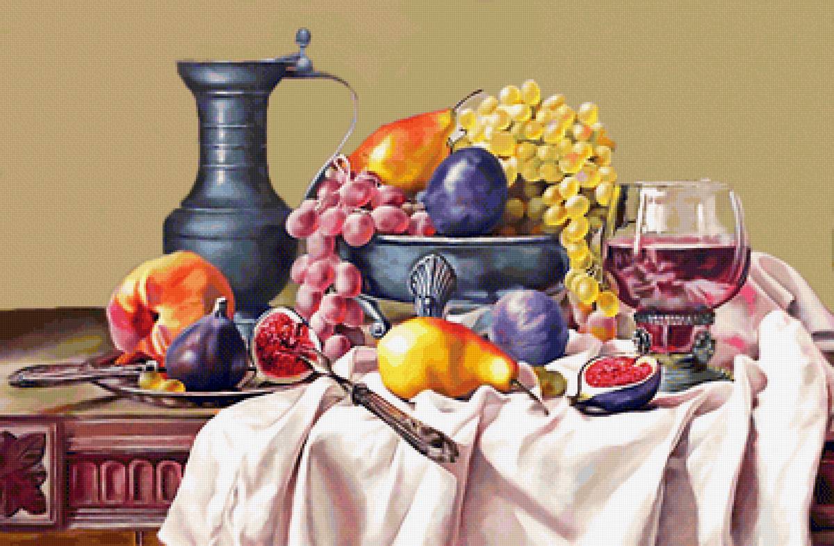 Натюрморт. - фрукты, живопись., натюрморт - предпросмотр