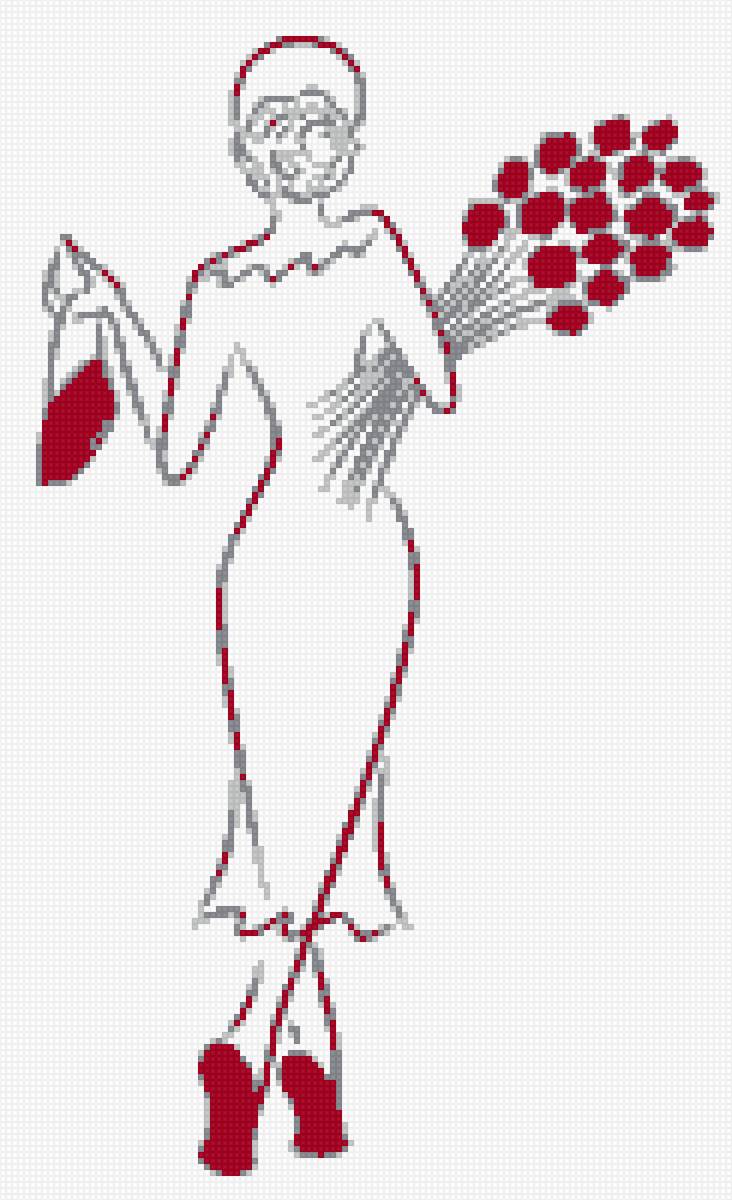 Дама и цветы - дама с цветами - предпросмотр