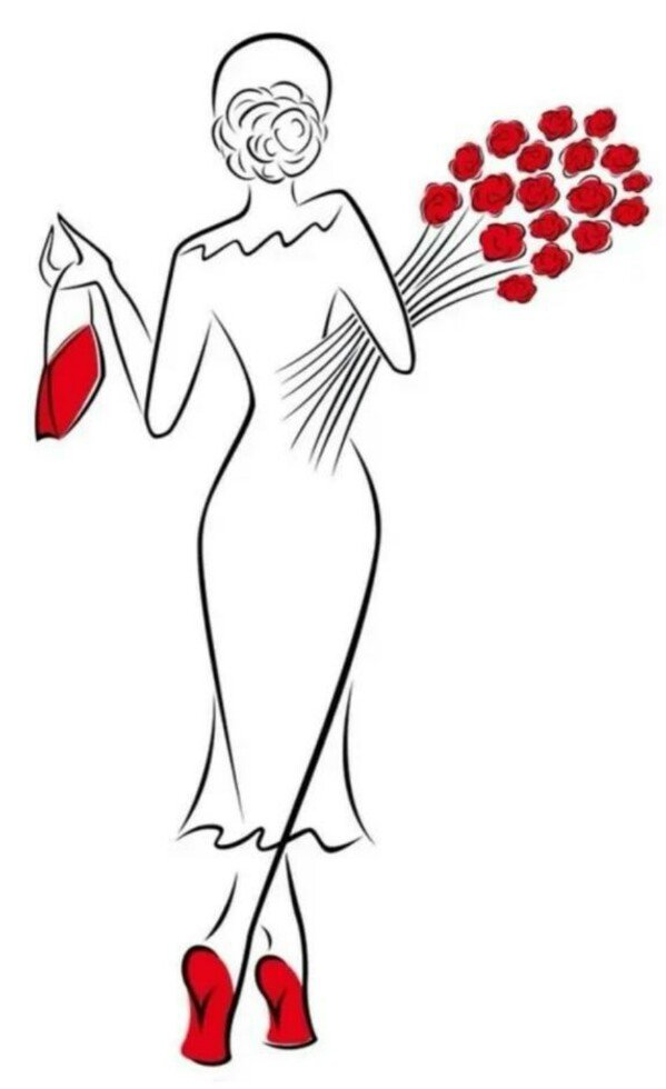 Дама и цветы 2 - дама с цветами - оригинал