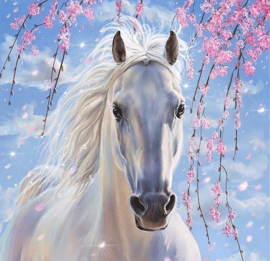 Белый конь - конь - оригинал