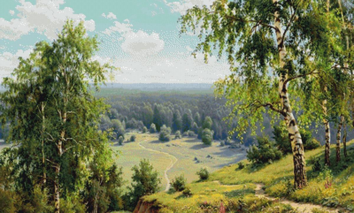 Лесные дали - лес, березы, природа, тропинка - предпросмотр